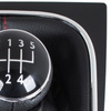 VW Golf V 03-08 gałka zmiany biegów + CZARNY mieszek z CZERWONĄ nitką i ramką CHROM 5 BIEGÓW