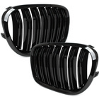 BMW 7 F01 F02 08-11 atrapy między reflektory (nerki) lewa + prawa kpl. BLACK GLOSSY DOUBLE BAR