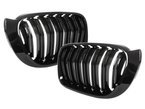 BMW X3 F25 14-17 atrapy między reflektory (nerki) lewa + prawa kpl. BLACK GLOSSY DOUBLE BAR