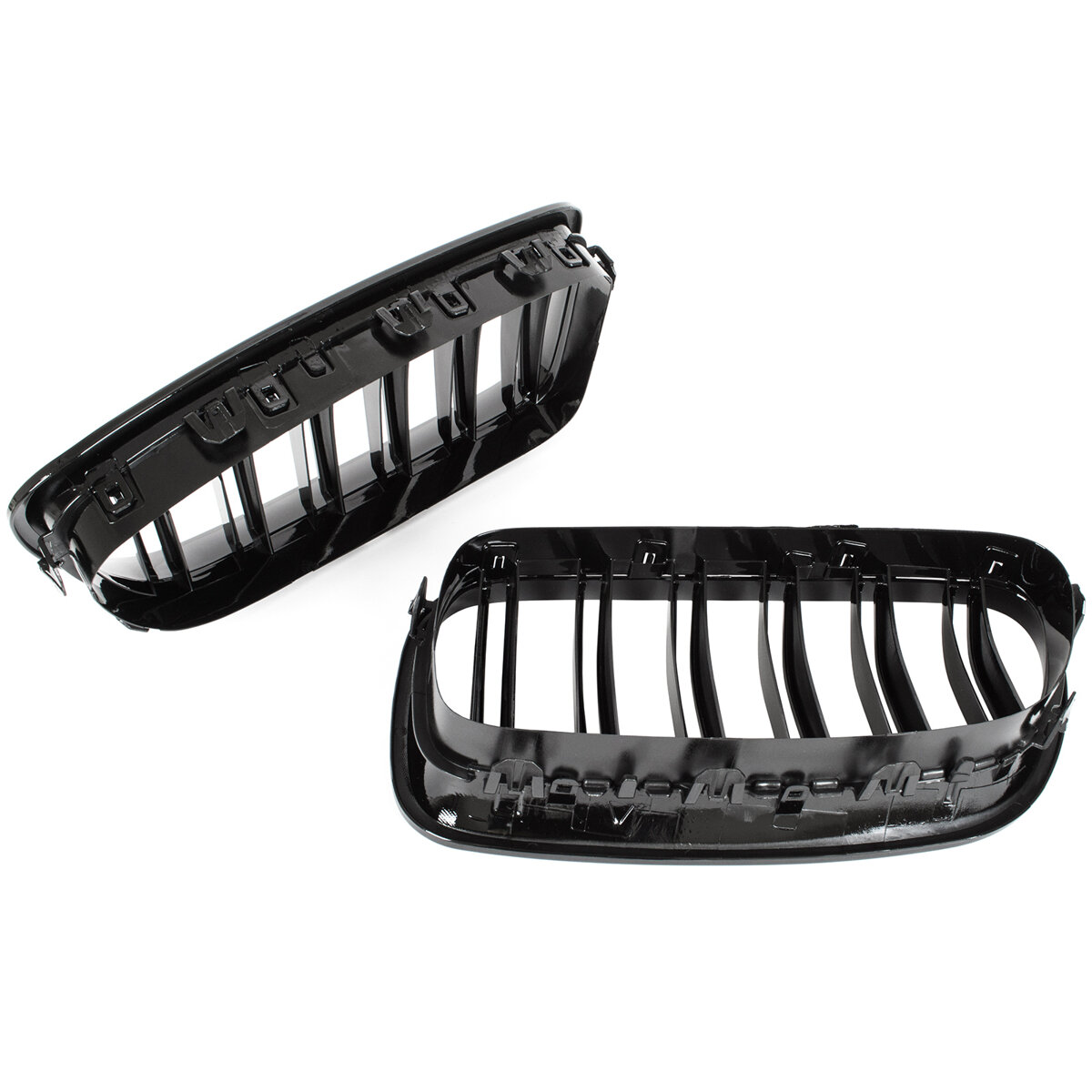 BMW 5 F10 / F11 10-17 atrapy między reflektory (nerki) lewa + prawa kpl. BLACK GLOSSY DOUBLE BAR