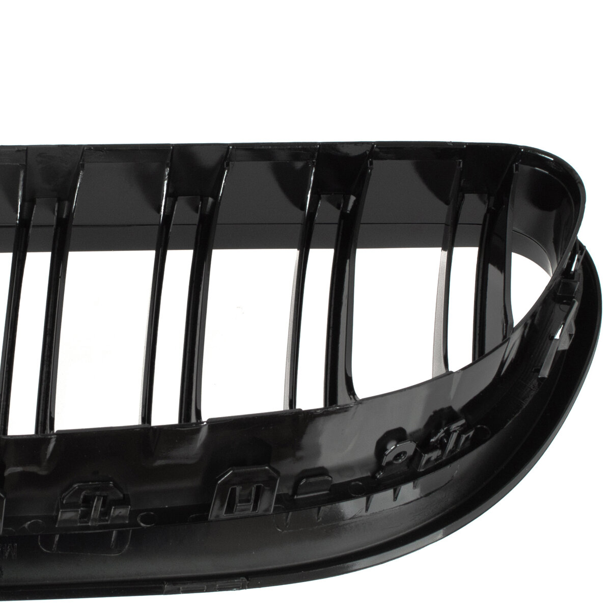 BMW 6 F06 F12 F13 10-18 atrapy między reflektory (nerki) lewa + prawa kpl. BLACK GLOSSY DOUBLE BAR