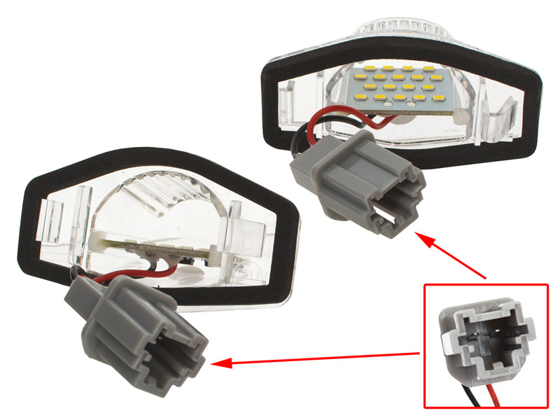 Honda CR-V III Crosstour FR-V HR-V Insight Jazz Logo Odyssey Stream lampki podświetlenia tablicy rejestracyjnej LED 2 szt. kpl.