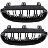 BMW 1 E81 E82 E87 E88 07-11 atrapy między reflektory (nerki) lewa + prawa kpl. BLACK GLOSSY DOUBLE BAR