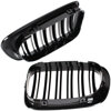 BMW 3 E46 99-01 COUPE / CABRIO atrapy między reflektory (nerki) lewa + prawa kpl. BLACK GLOSSY DOUBLE BAR