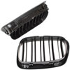 BMW 5 E39 95-03 SEDAN / KOMBI atrapy między reflektory (nerki) lewa + prawa kpl. BLACK GLOSSY DOUBLE BAR