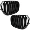 BMW 7 F01 F02 08-11 atrapy między reflektory (nerki) lewa + prawa kpl. BLACK GLOSSY DOUBLE BAR